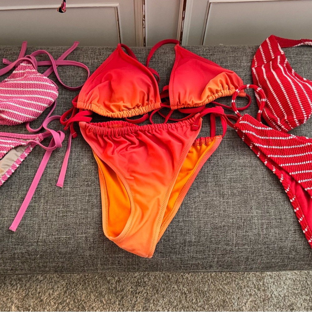 Vibrant Orange and Red Kids One Piece